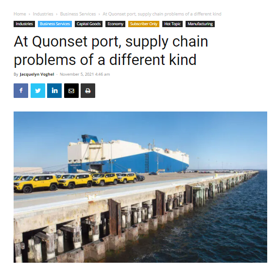 PBN: At Quonset port, supply chain problems of a different kind