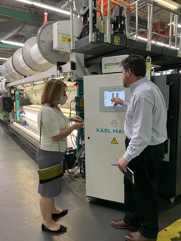 Polaris MEP Center Director Kathie Mahoney at Darlington Fabrics