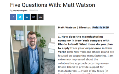Providence Business News: 5 Questions with Matt Watson, Director of Polaris MEP