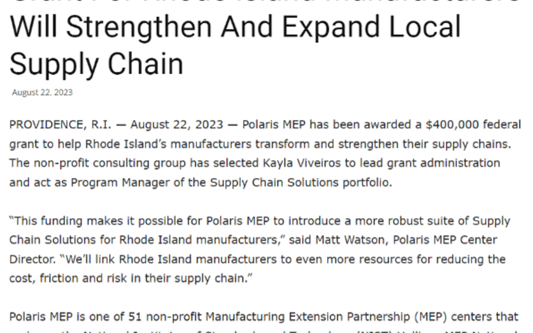 Textile World: Grant for RI Manufacturers Supply Chain