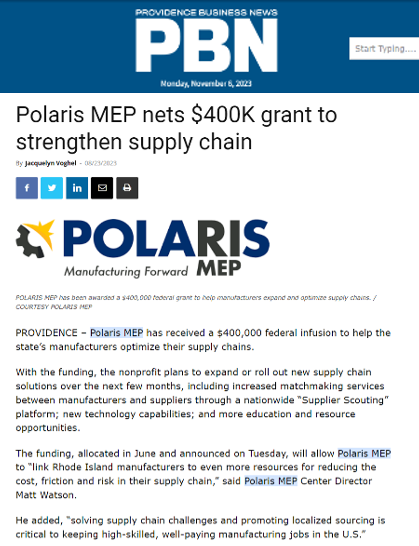 08-23-23.Polaris Supply Chain Grant.Providence Business News.crop 08-23-23.Polaris Supply Chain Grant.Providence Business News.crop