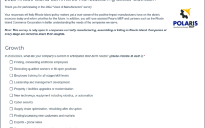“Voice of Manufacturers” Survey Launched To Provide Updated Data on Rhode Island Manufacturing Sector